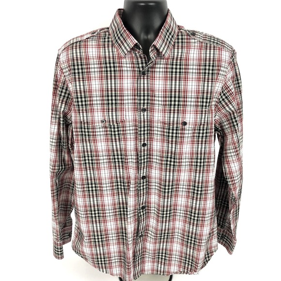 Express Other - Express‎ Shirt Mens Medium Modern Fit Button Front Plaid Shirt Cotton